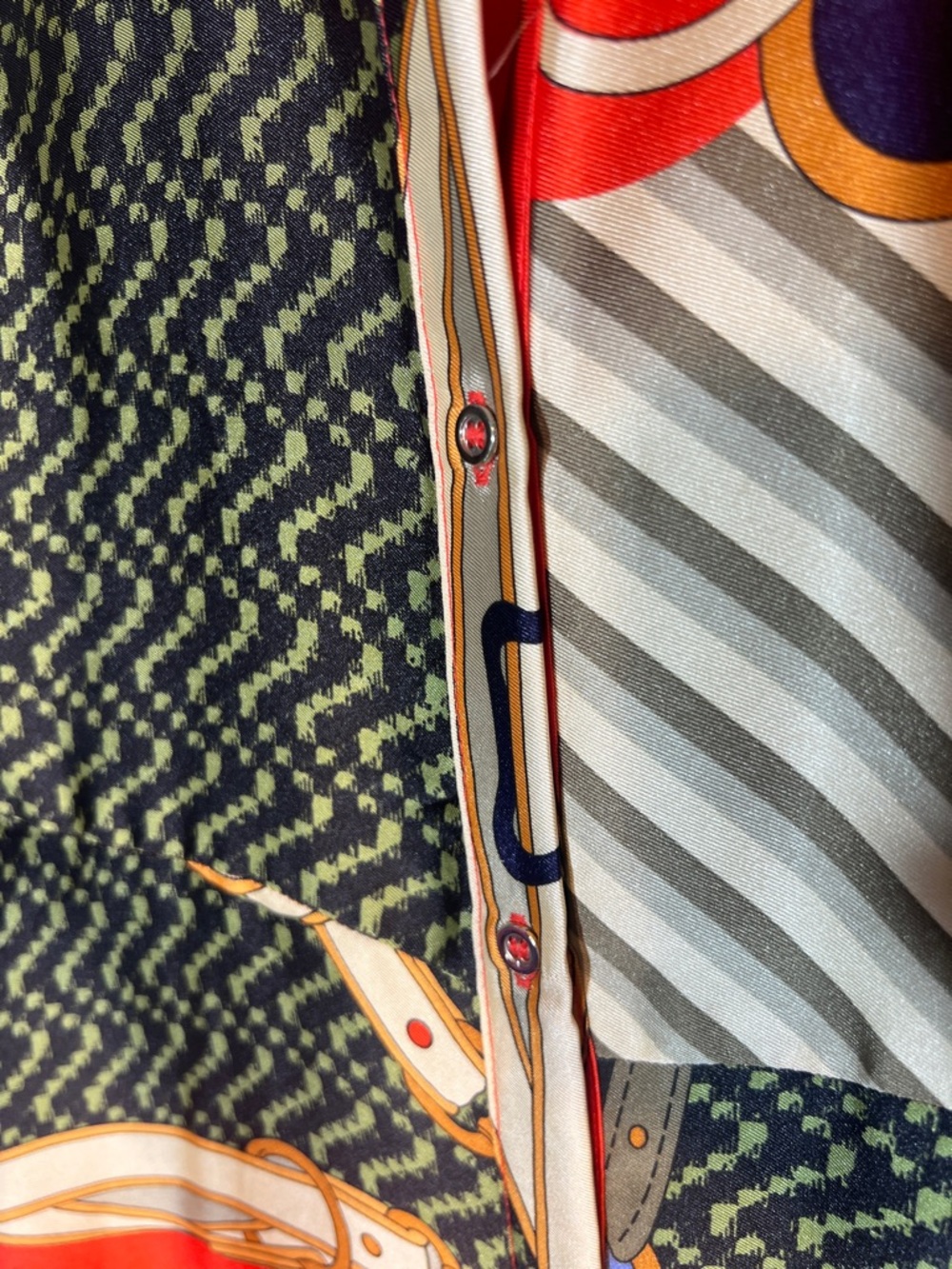 Zara Viral Equestrian Scarf Print Chain-Print Button Up Midi Shirt Dress XS - Picture 4 of 10